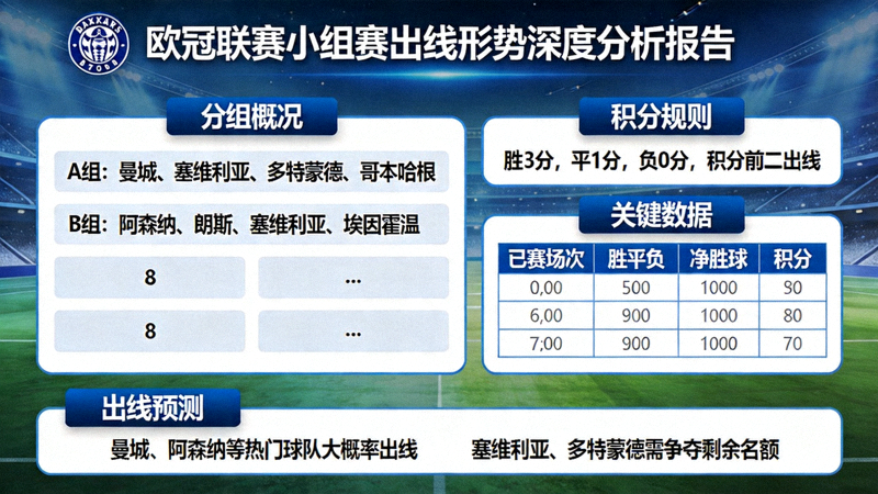 欧冠联赛小组赛出线形势深度分析报告